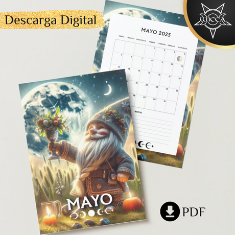 Wicca Lunar Calendar 2025 - Digital PDF for Download 